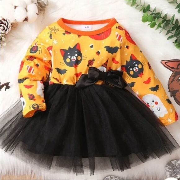 Black Cat Halloween Party Dress - Picture 1 of 1